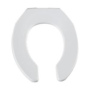 Bemis Round Commercial Open Front White Plastic Toilet Seat