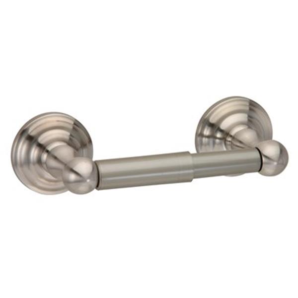 allen + roth Satin Nickel Freestanding Spring-loaded Toilet Paper Holder in  the Toilet Paper Holders department at