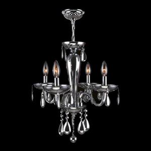 Worldwide Lighting Gatsby Collection 48-in Polished Chrome Chrome 4-Light Blown Glass Mini Chandelier