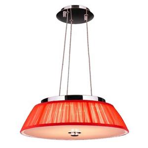 Worldwide Lighting Alice Polished Chrome LED Drum Pendant Light