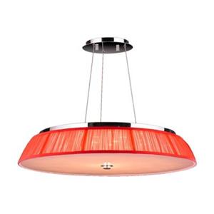 Worldwide Lighting Alice Polished Chrome LED Drum Pendant Light