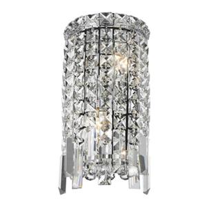 Worldwide Lighting Cascade Collection Polished Chrome Clear 2-Light Wall Sconce