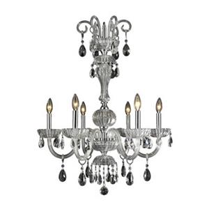 Worldwide Lighting Carnivale Collection 72-in Polished Chrome Clear 6-Light Chandelier