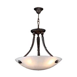 Worldwide Lighting Pompeii 16-in Flemish Brass Bowl Pendant Light