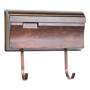 SNOC Essentials Accessories Antique Copper Horizontal Mailbox with Hooks