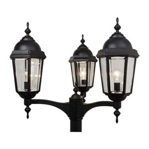 SNOC Vintage II 23.75-in Black Multihead Assembly Post Mount Outdoor Light
