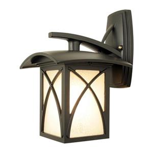 SNOC Luxia 14.62-in Black Downward Mounted White Glass Wall Luminaire