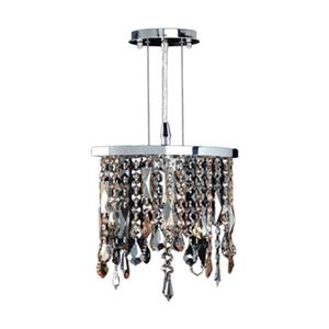 Worldwide Lighting Fiona Polished Chrome Colorful Crystal Oval Pendant Light