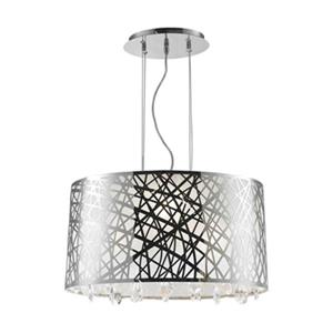 Worldwide Lighting Julie Chrome Oval Drum 6-Light Crystal Chandelier