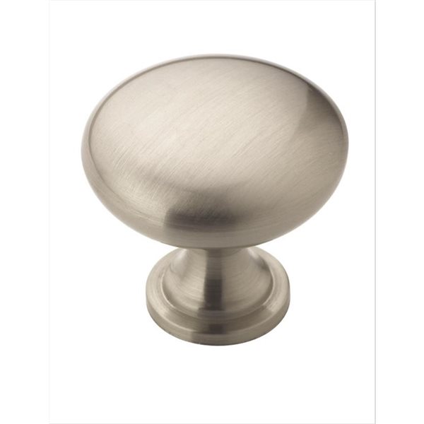 Bouton d'armoire traditionnel rond Edona par Amerock de 1.25 po en nickel satiné, paquet de 25