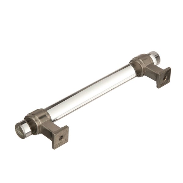 Amerock Glacio 5-1/16-in Centre to Centre Clear/Satin Nickel Drawer Pull