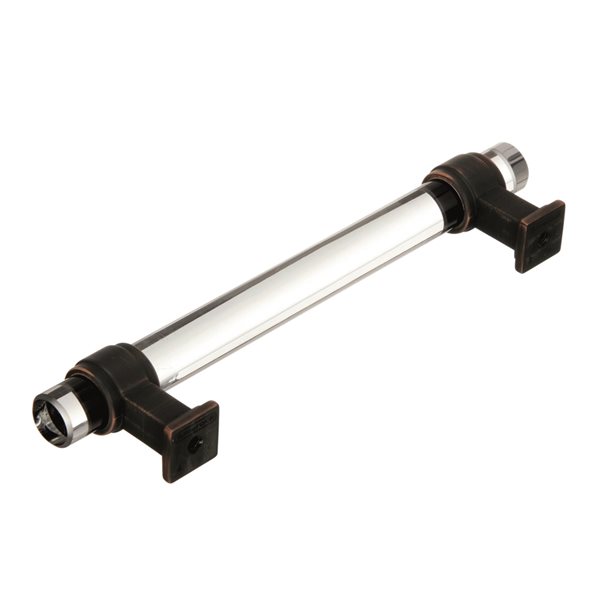 Amerock Glacio 5-1/16-in Centre to Centre Clear/Oil-Rubbed Bronze Drawer Pull