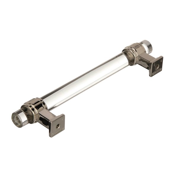 Amerock Glacio 5-1/16-in Centre to Centre Clear/Polished Nickel Drawer Pull