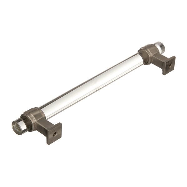 Amerock Glacio 6-5/16-in Centre to Centre Clear/Satin Nickel Drawer Pull