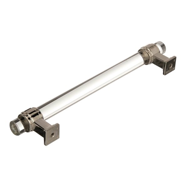 Amerock Glacio 6-5/16-in Centre to Centre Clear/Polished Nickel Drawer Pull