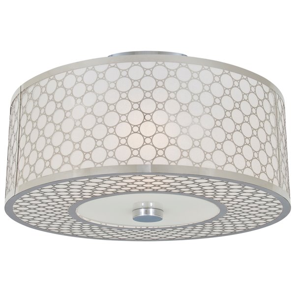 DVI Trilogy Contemporary Flush-Mount Light - 2-Light - Chrome