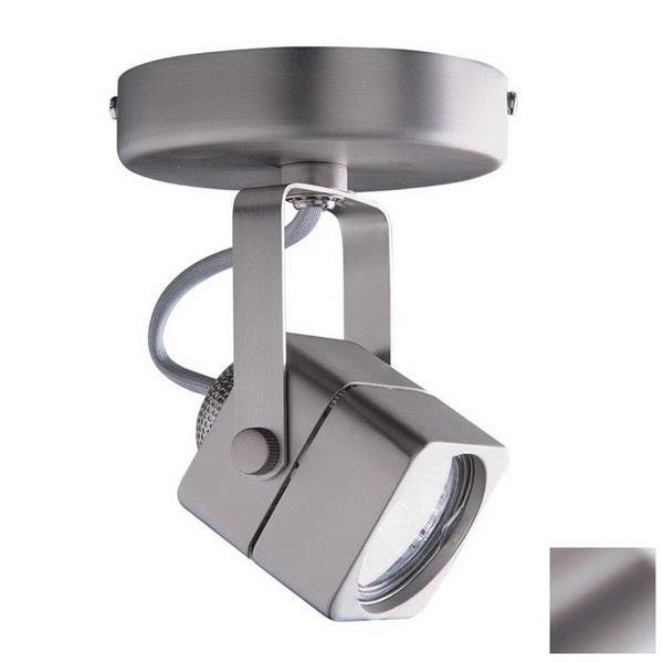 Kendal Lighting Brushed 5-in Steel 1-Light Flush Mount Fixed Track Light Kit