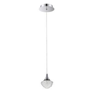 Kendal Lighting 4.75-in Chrome Mini Modern Textured Glass Acorn 1-Light Pendant