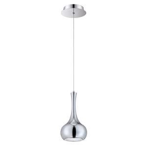 Kendal Lighting 5.25-in Satin Nickel Modern Teardrop Integrated LED 1-Light Pendant