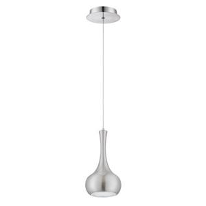 Kendal Lighting 5.25-in Satin Nickel Modern Teardrop Integrated LED 1-Light Pendant