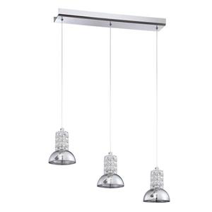 Kendal Lighting 25.00-in Chrome Modern Mirrored Glass Dome Rectangular 3-Light Pendant