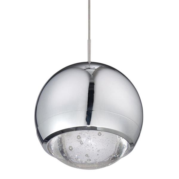 Kendal Lighting 4.75-in Chrome Mini Modern Glass Orb Pendant