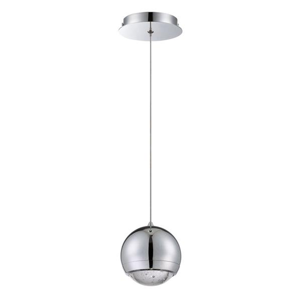 Kendal Lighting 4.75-in Chrome Mini Modern Glass Orb Pendant