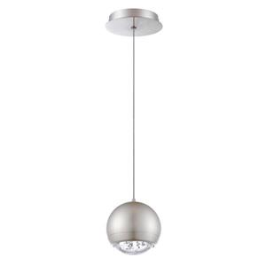 Kendal Lighting Satin Nickel Mini Modern Seeded Glass Orb Pendant Light