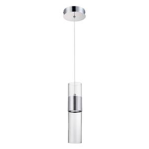 Kendal Lighting 2.75-in Chrome Mini Modern Clear Glass Cylinder Pendant