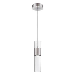 Kendal Lighting 2.75-in Satin Nickel Modern Clear Glass Cylinder 1-Light Pendant