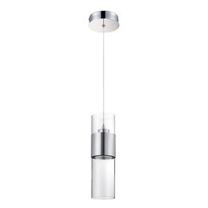 Kendal Lighting 3.5-in Chrome Mini Modern Clear Glass Cylinder Pendant