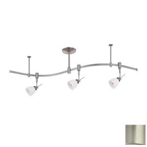 Kendal Lighting 3-Light Satin Nickel Flexible Track Light with Opal White Glass