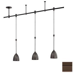 Kendal Lighting 3-Light Oil-Rubbed Bronze Flexible Track Light with Oil-Rubbed Bronze Glass