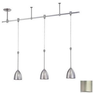 Kendal Lighting 3-Light Satin Nickel Flexible Track Light with Satin Nickel Glass