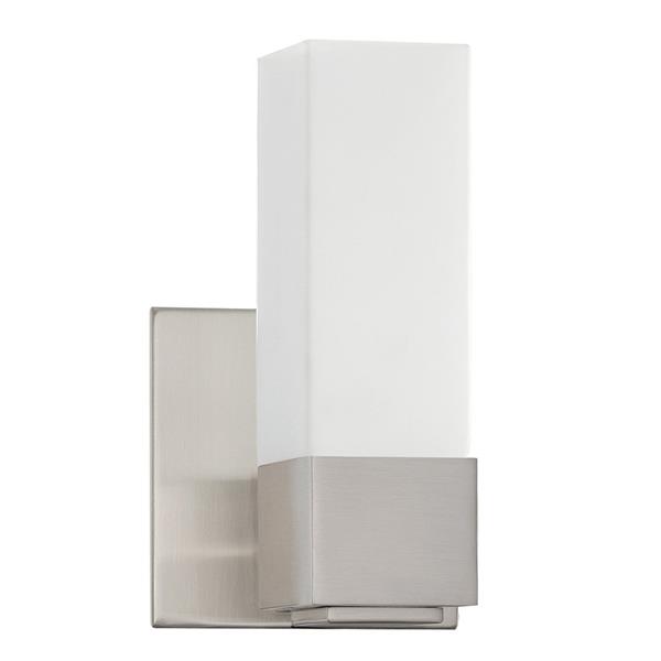 Kendal Lighting Madison 5-in Satin Nickel 1-Light Rectangle Vanity Light