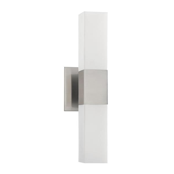 Kendal Lighting Madison 5-in Satin Nickel 1-Light Rectangle Vanity Light