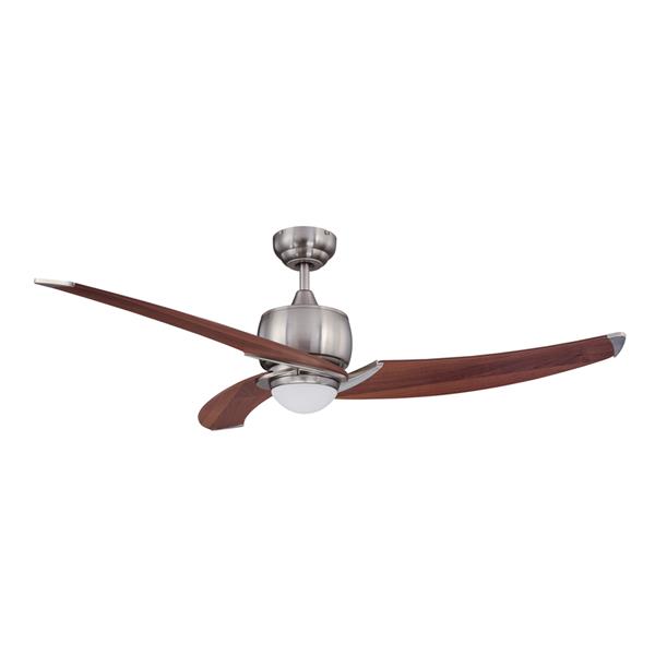 Kendal Lighting Treo 52 In Satin Nickel 3 Blade Indoor Ceiling Fan
