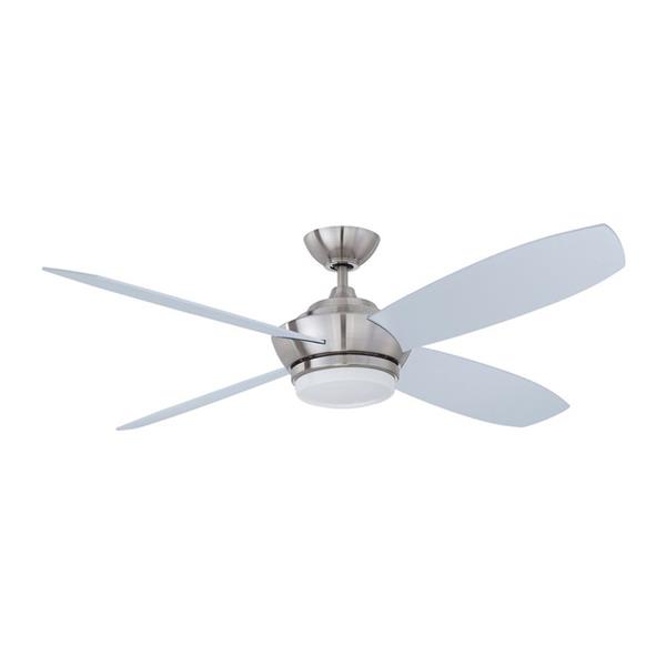 Kendal Lighting Zeta 52 In Satin Nickel 4 Blade Indoor Ceiling Fan