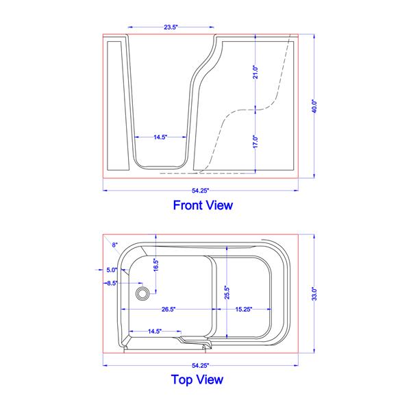 walk in tub measurements