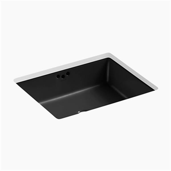 KOHLER Kathryn 19.75-in x 6.25-in Black Under Counter Sink