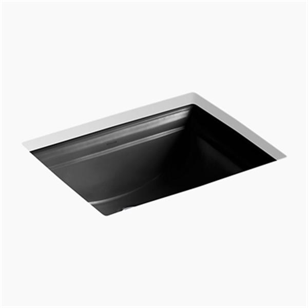 KOHLER Memoirs 20.68-in Black Undercounter Sink