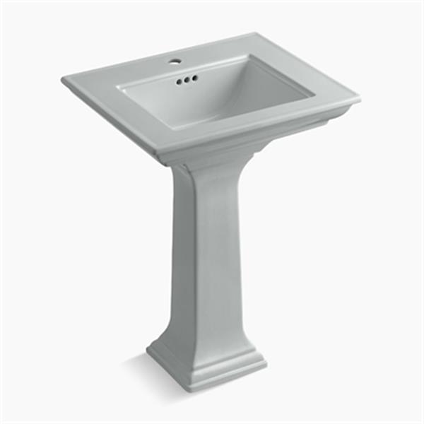 KOHLER 2344 Memoirs 24.5-in Ice Grey Pedestal Lavatory Sink with Stately Design