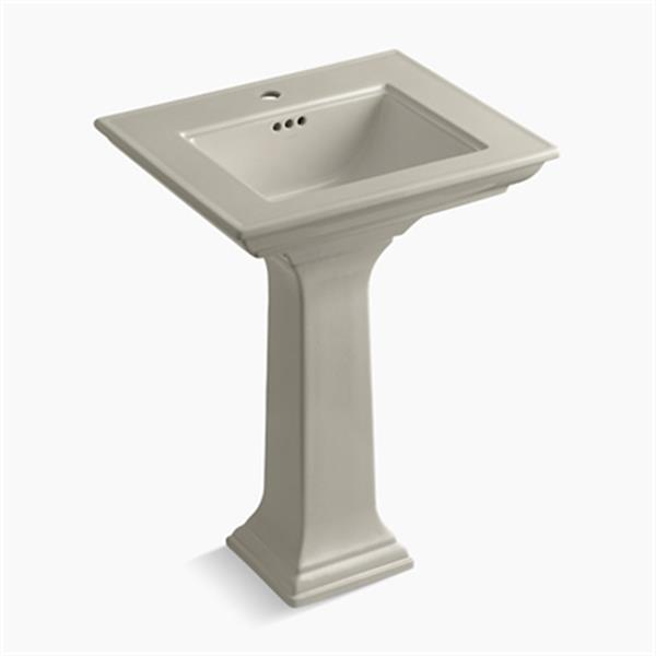 KOHLER 2344 Memoirs 24.5in Sandbar Pedestal Lavatory Sink with Stately