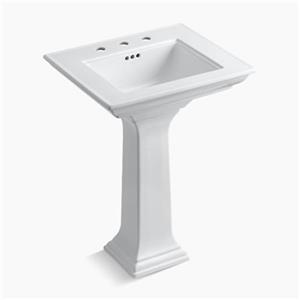 KOHLER 2344 Memoirs 24.5-in White Pedestal Lavatory Sink with Stately Design