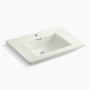 KOHLER Memoirs 30-in x 8.63-in Off White Fire Clay Above Counter Rectangular Sink