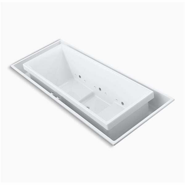 KOHLER 104-in x 41-in Drop-in Sok Effervescence Bath with Chromatherapy and Center Drain