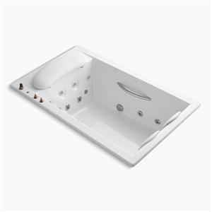 KOHLER 75-in x 45-in Drop-in Whirlpool with Integral Fill, Chromatherapy and Heater without Jet Trim