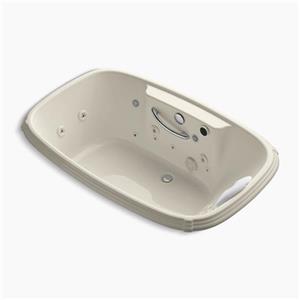 KOHLER 67-in x 42-in Drop-in Effervescence + Whirlpool with Spa/Massage Package