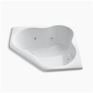KOHLER 54-in x 54-in Drop-in Whirlpool with Custom Pump Location and Heater