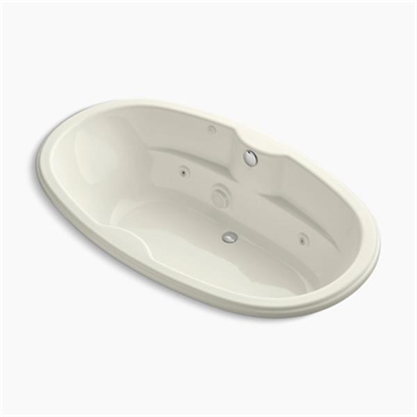 KOHLER 72-in x 42-in Oval Drop-in Whirlpool with Custom Pump Location and Heater